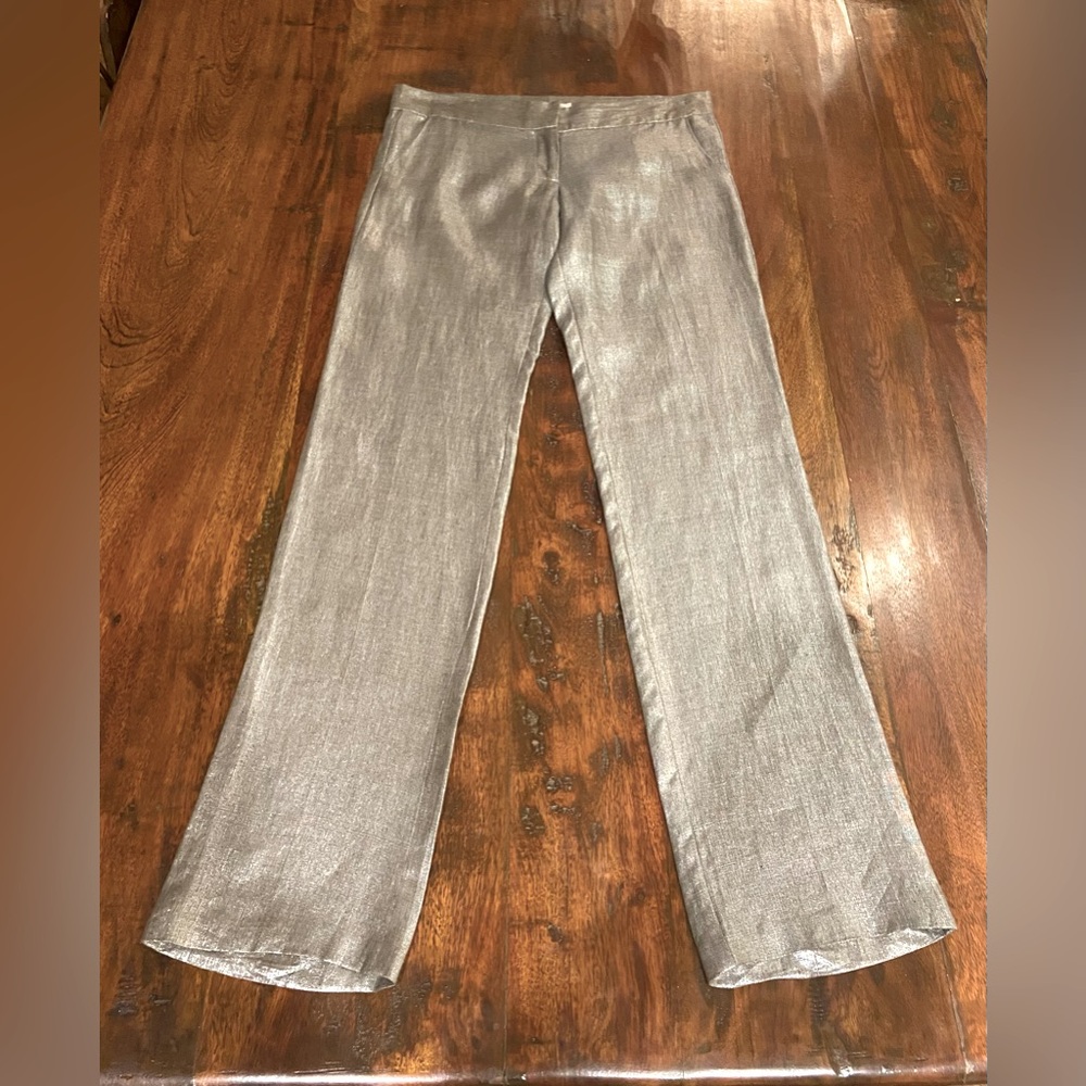 Gorgeous NWT Neal Sperling Metallic Silver Pants